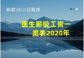 医生薪级工资一览表2020年