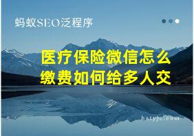 医疗保险微信怎么缴费如何给多人交