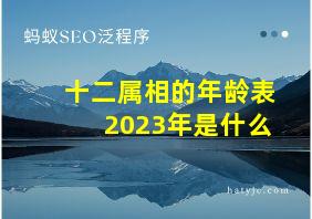 十二属相的年龄表2023年是什么