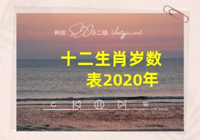 十二生肖岁数表2020年