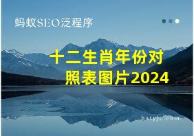 十二生肖年份对照表图片2024