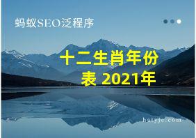 十二生肖年份表 2021年