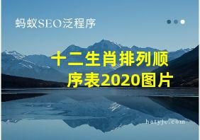 十二生肖排列顺序表2020图片