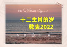 十二生肖的岁数表2022