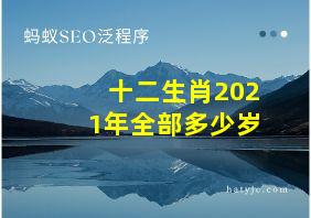 十二生肖2021年全部多少岁