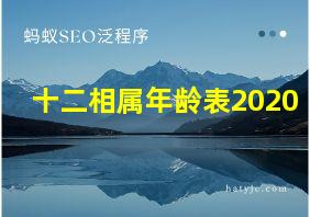 十二相属年龄表2020