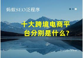 十大跨境电商平台分别是什么?