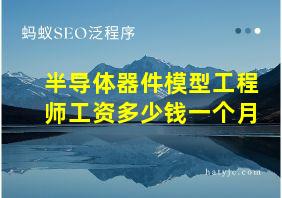 半导体器件模型工程师工资多少钱一个月