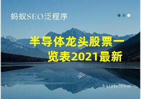 半导体龙头股票一览表2021最新