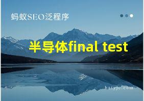 半导体final test