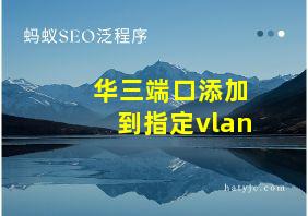 华三端口添加到指定vlan