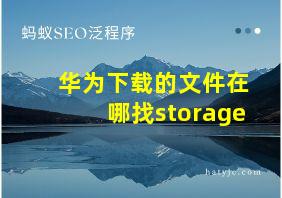 华为下载的文件在哪找storage