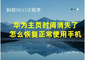 华为主页时间消失了怎么恢复正常使用手机