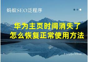 华为主页时间消失了怎么恢复正常使用方法