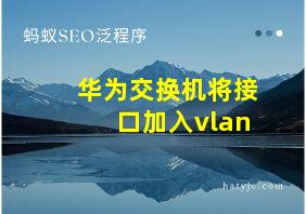 华为交换机将接口加入vlan