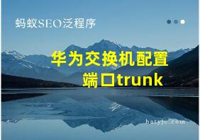 华为交换机配置端口trunk