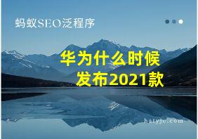 华为什么时候发布2021款