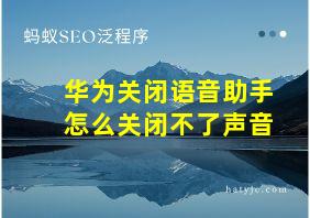 华为关闭语音助手怎么关闭不了声音