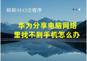 华为分享电脑网络里找不到手机怎么办