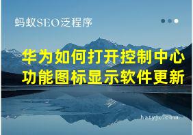 华为如何打开控制中心功能图标显示软件更新