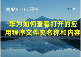 华为如何查看打开的应用程序文件夹名称和内容