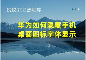 华为如何隐藏手机桌面图标字体显示