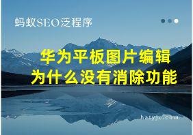 华为平板图片编辑为什么没有消除功能