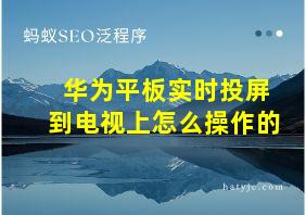 华为平板实时投屏到电视上怎么操作的