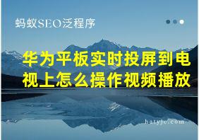 华为平板实时投屏到电视上怎么操作视频播放