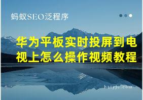 华为平板实时投屏到电视上怎么操作视频教程