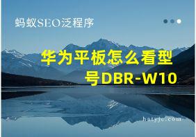 华为平板怎么看型号DBR-W10