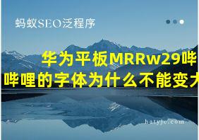 华为平板MRRw29哔哩哔哩的字体为什么不能变大