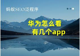 华为怎么看有几个app