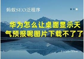 华为怎么让桌面显示天气预报呢图片下载不了了