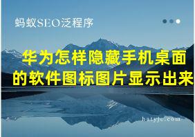 华为怎样隐藏手机桌面的软件图标图片显示出来