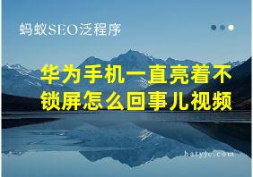 华为手机一直亮着不锁屏怎么回事儿视频