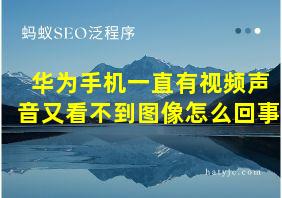 华为手机一直有视频声音又看不到图像怎么回事