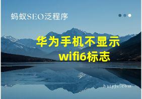 华为手机不显示wifi6标志