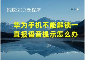 华为手机不能解锁一直报语音提示怎么办