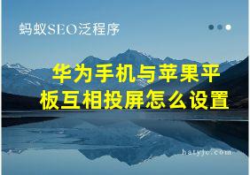 华为手机与苹果平板互相投屏怎么设置