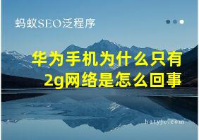 华为手机为什么只有2g网络是怎么回事