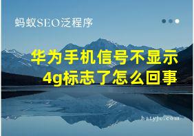 华为手机信号不显示4g标志了怎么回事