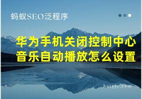 华为手机关闭控制中心音乐自动播放怎么设置