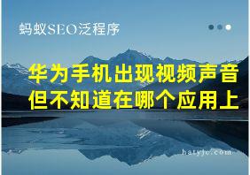 华为手机出现视频声音但不知道在哪个应用上