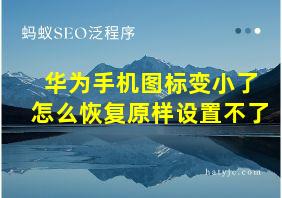 华为手机图标变小了怎么恢复原样设置不了