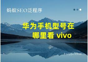 华为手机型号在哪里看 vivo