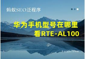 华为手机型号在哪里看RTE-AL100