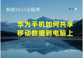 华为手机如何共享移动数据到电脑上