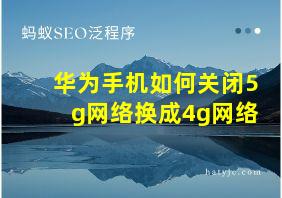 华为手机如何关闭5g网络换成4g网络