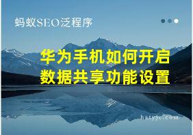 华为手机如何开启数据共享功能设置